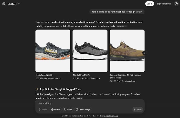 ai recommendations for shoes