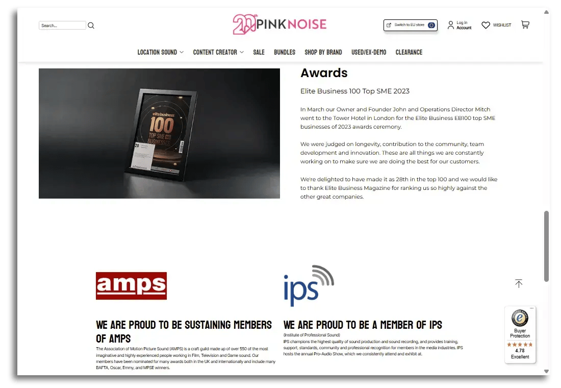 PinkNoise Systems Awards
