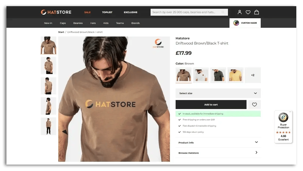 example of branded apparel from hatstore.co.uk
