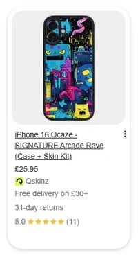 A Google Shopping listing showing product star-ratings.