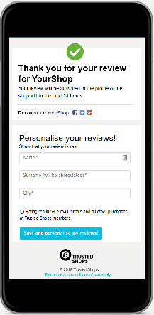 Review thank-you page